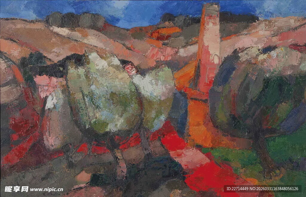 抽象风格人物场景绘画