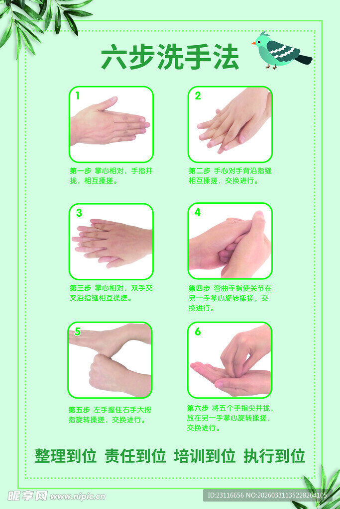 六步洗手法