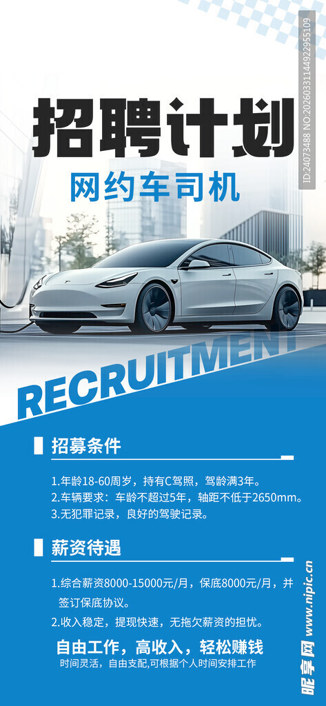汽车招聘计划海报展示