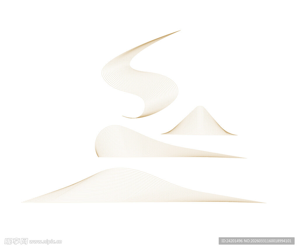 抽象米色流线型艺术造型