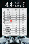洗车价目表