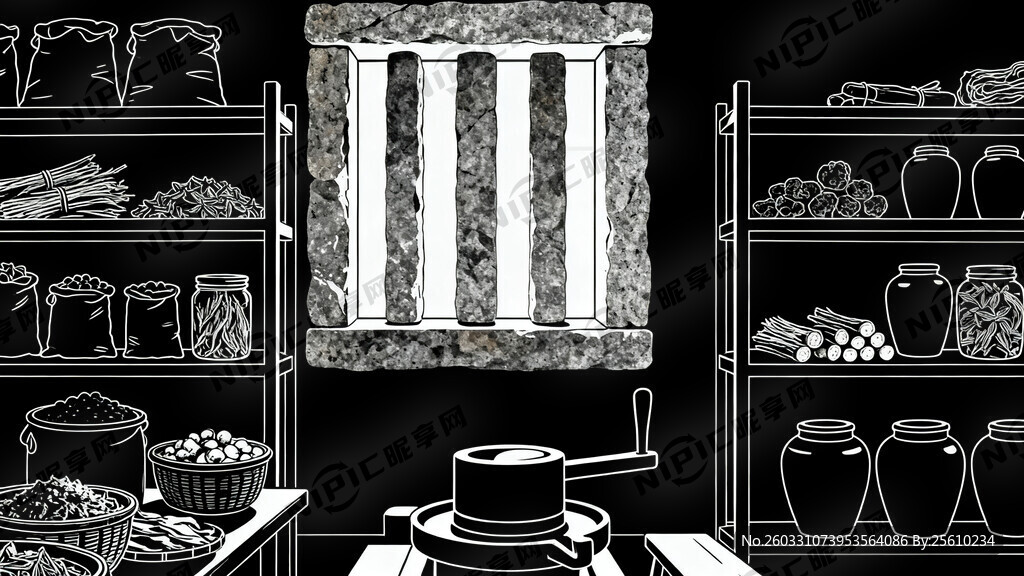 线描稿  正面平视背景图   