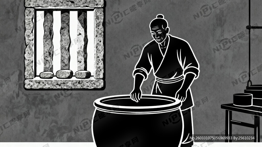 线描稿  正面平视背景图   