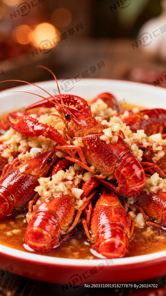 蒜蓉小龙虾海报 不需要配文字