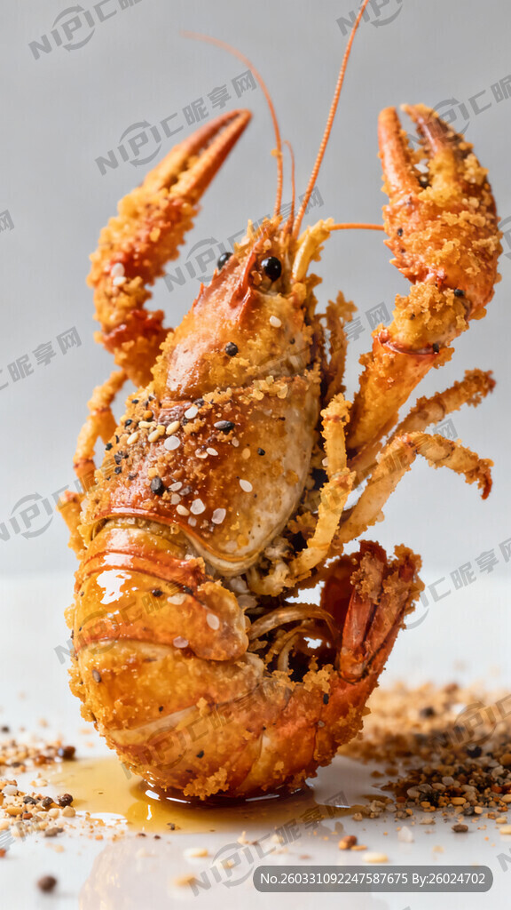 椒盐小龙虾海报 比较有食欲