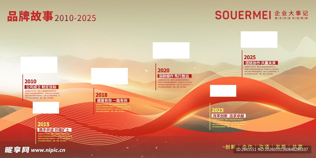 企业大事记品牌故事时间轴文化墙