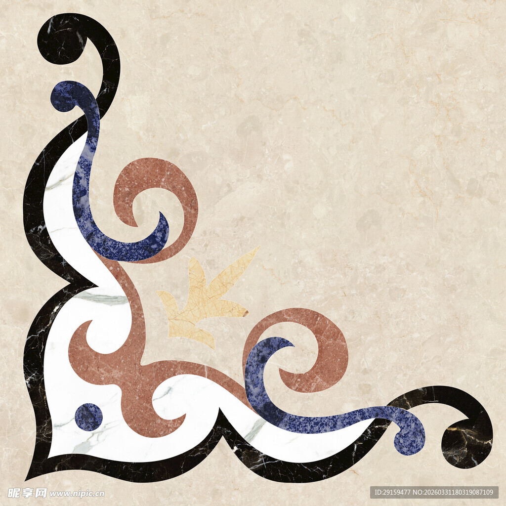 复古精美角落装饰图案