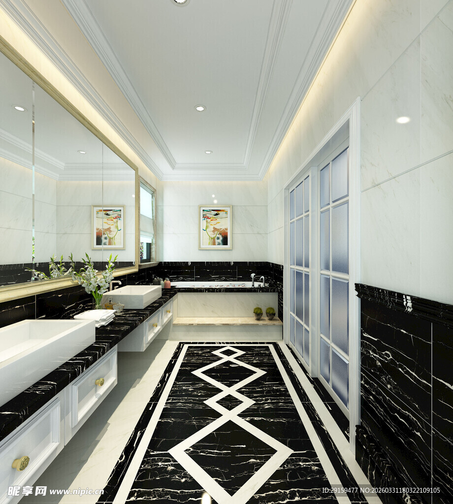 现代奢华风格浴室室内设计