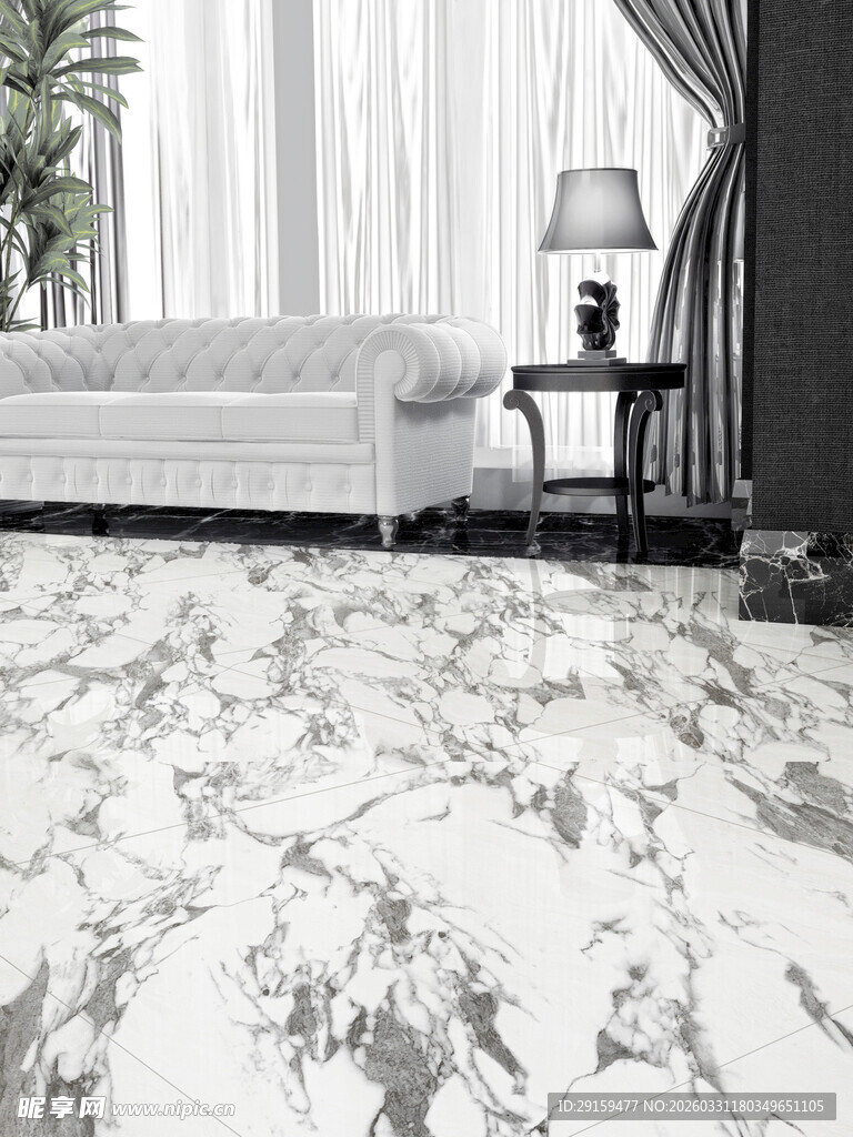 现代简约大理石客厅地面
