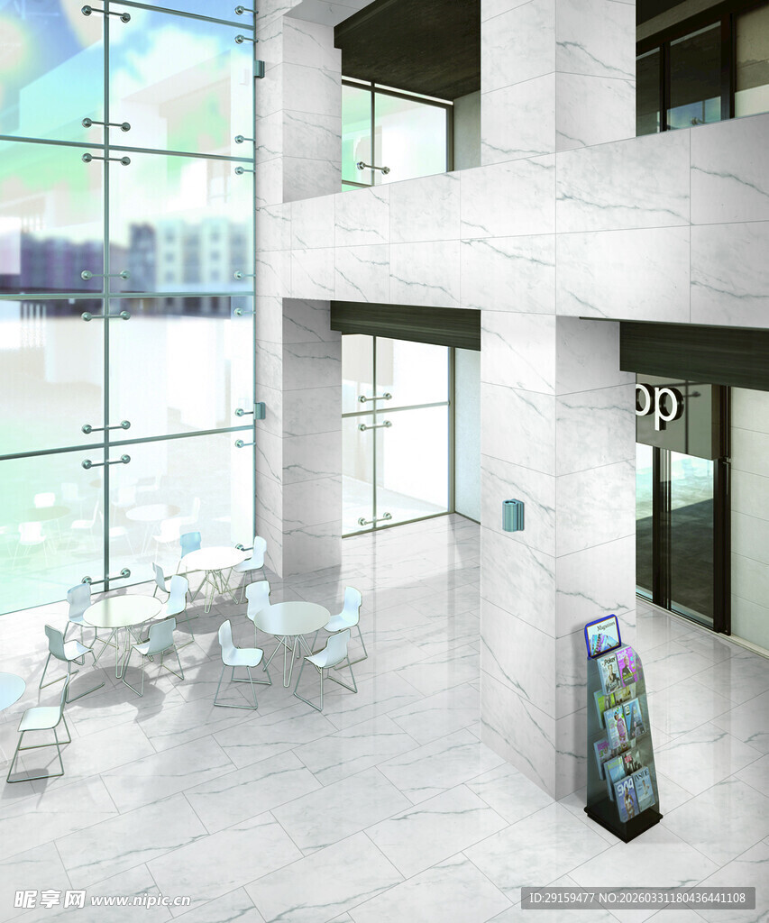 现代宽敞的室内办公空间