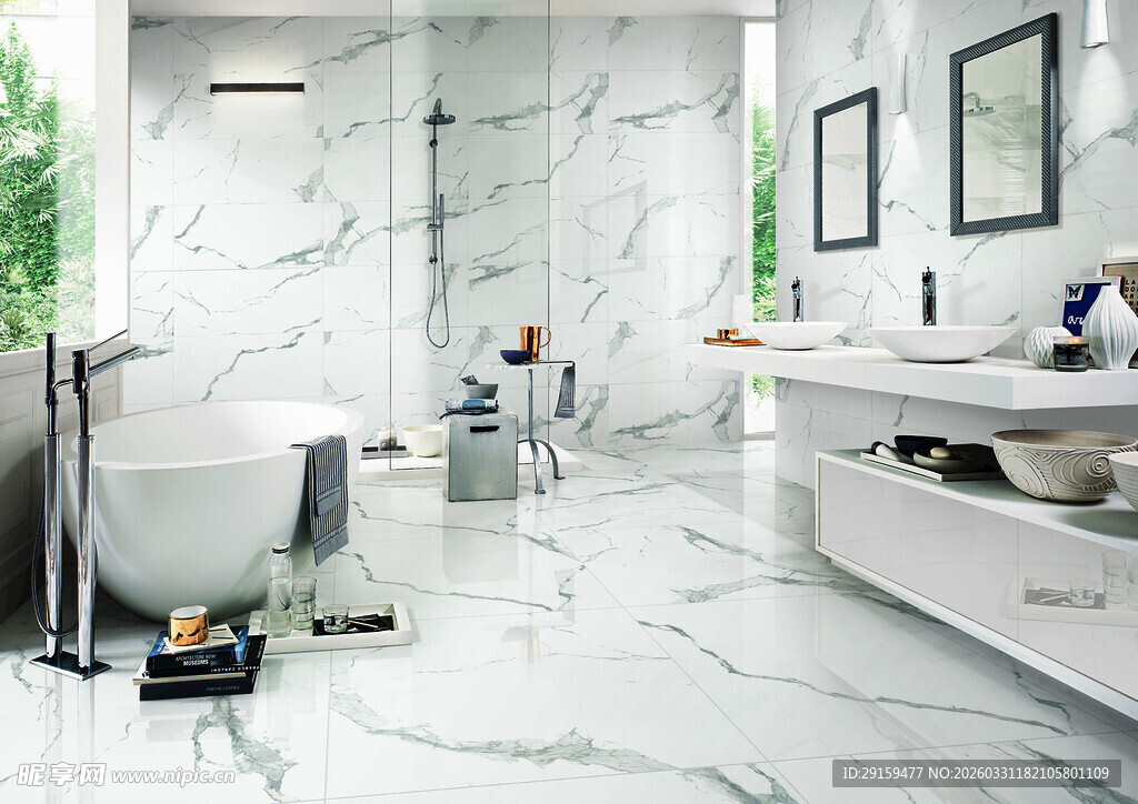 现代奢华大理石浴室空间