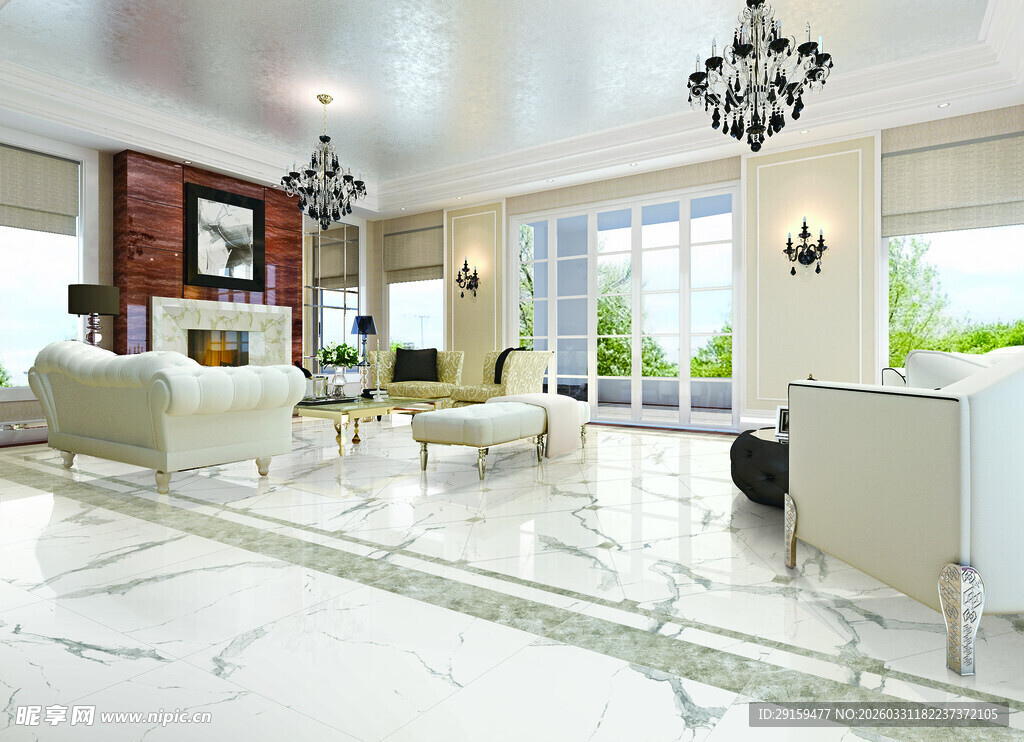 现代奢华客厅室内设计图