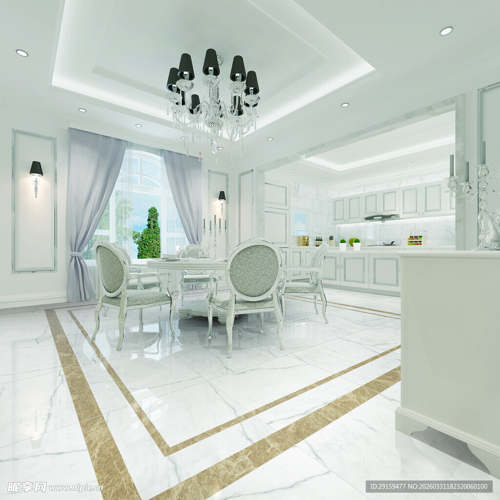 现代简约风白色餐厅空间