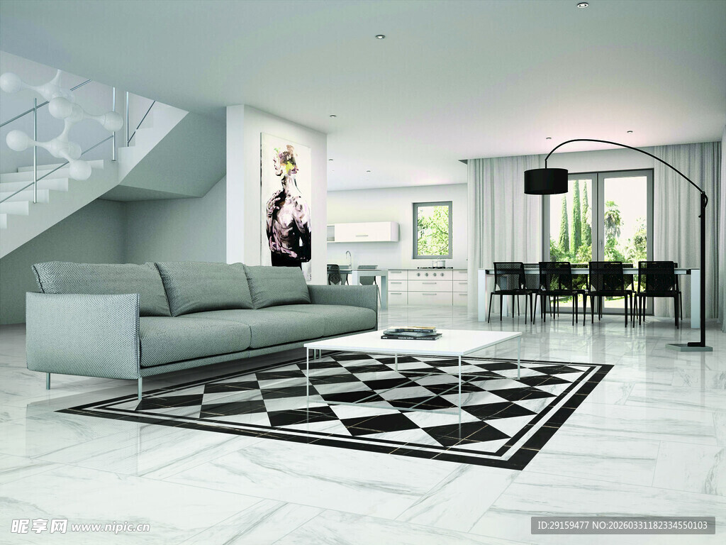 现代简约风客厅室内场景