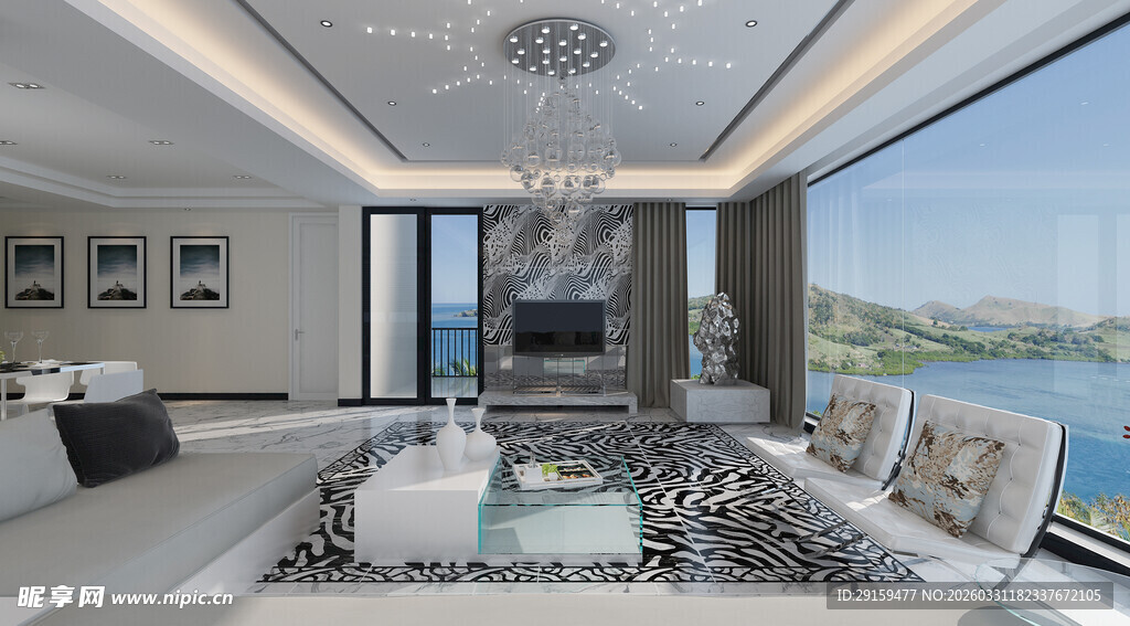 豪华现代风客厅室内景观