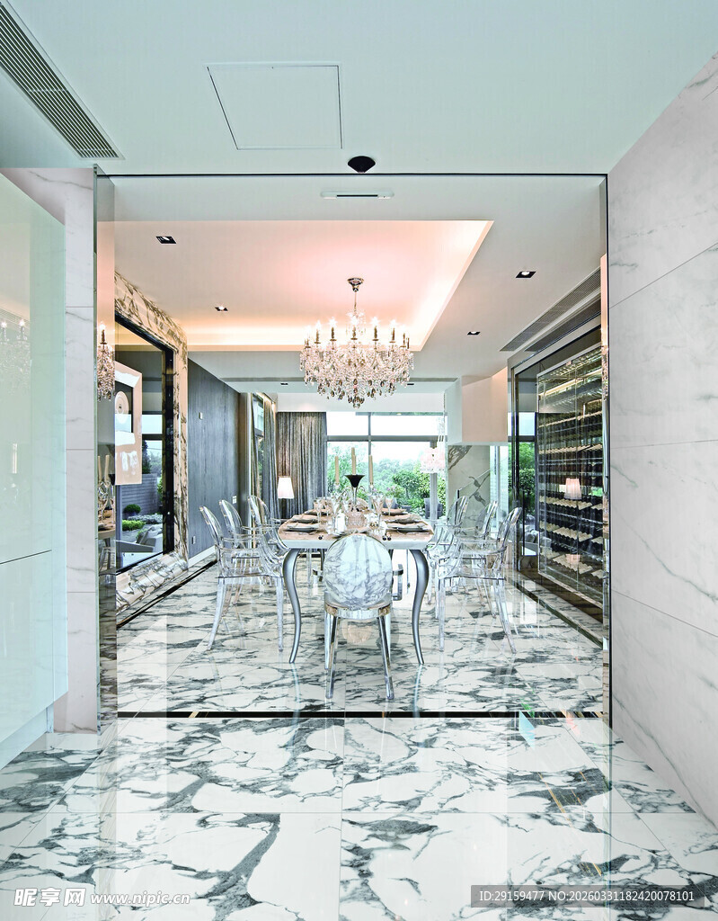 现代奢华大理石餐厅空间