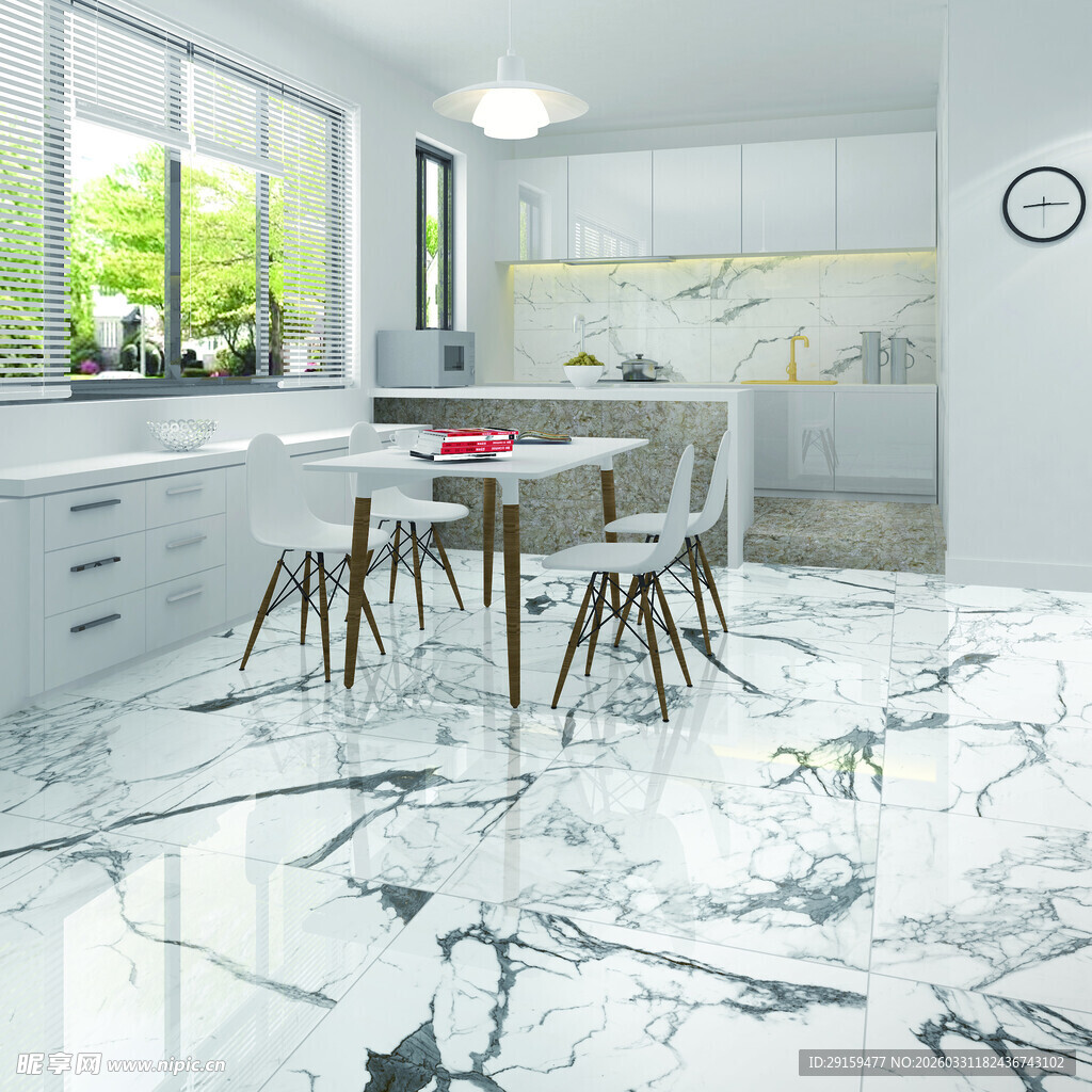 现代简约风大理石厨房餐厅