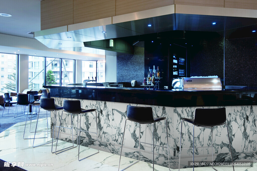 现代时尚大理石吧台空间