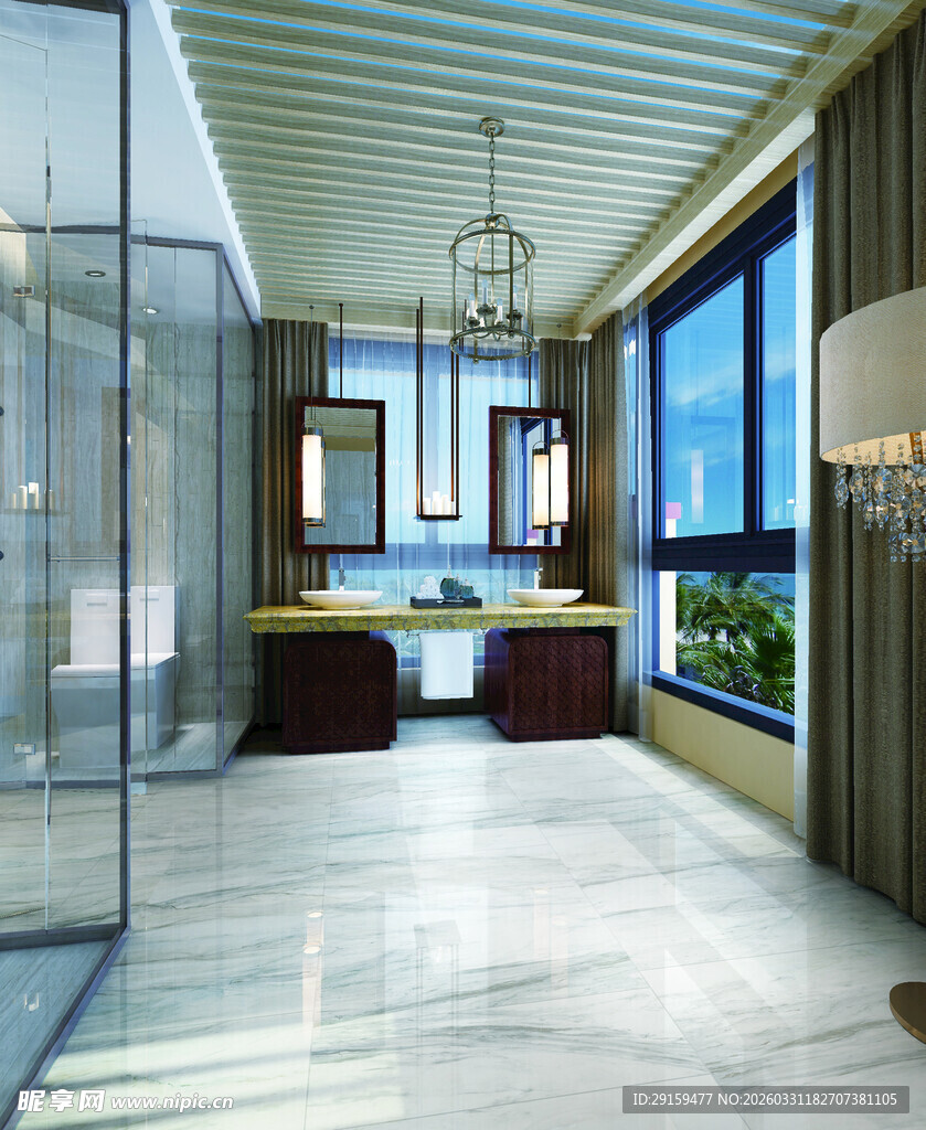 现代奢华浴室室内设计