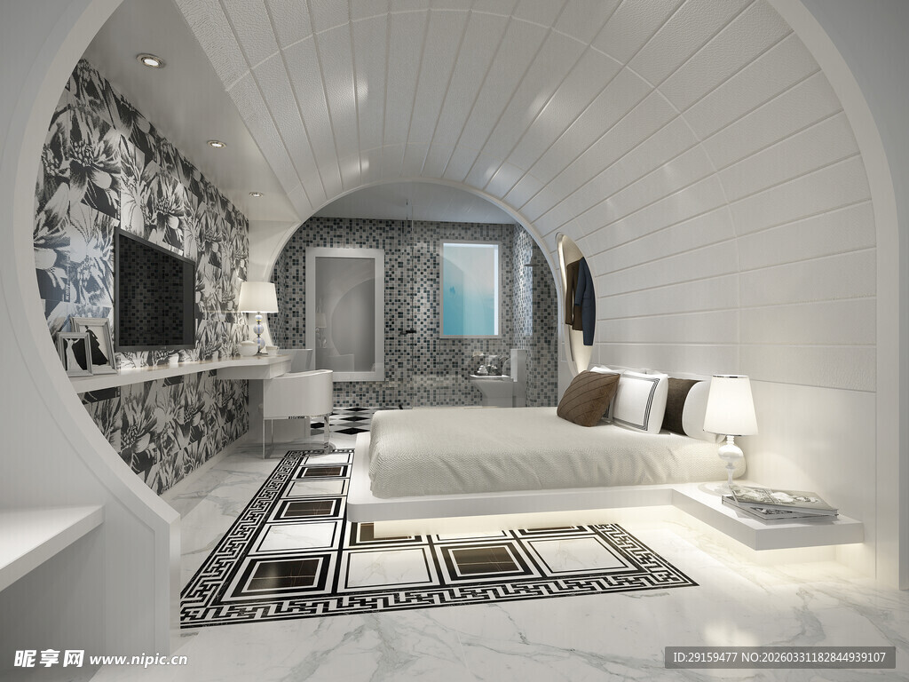 现代简约弧形室内空间设计