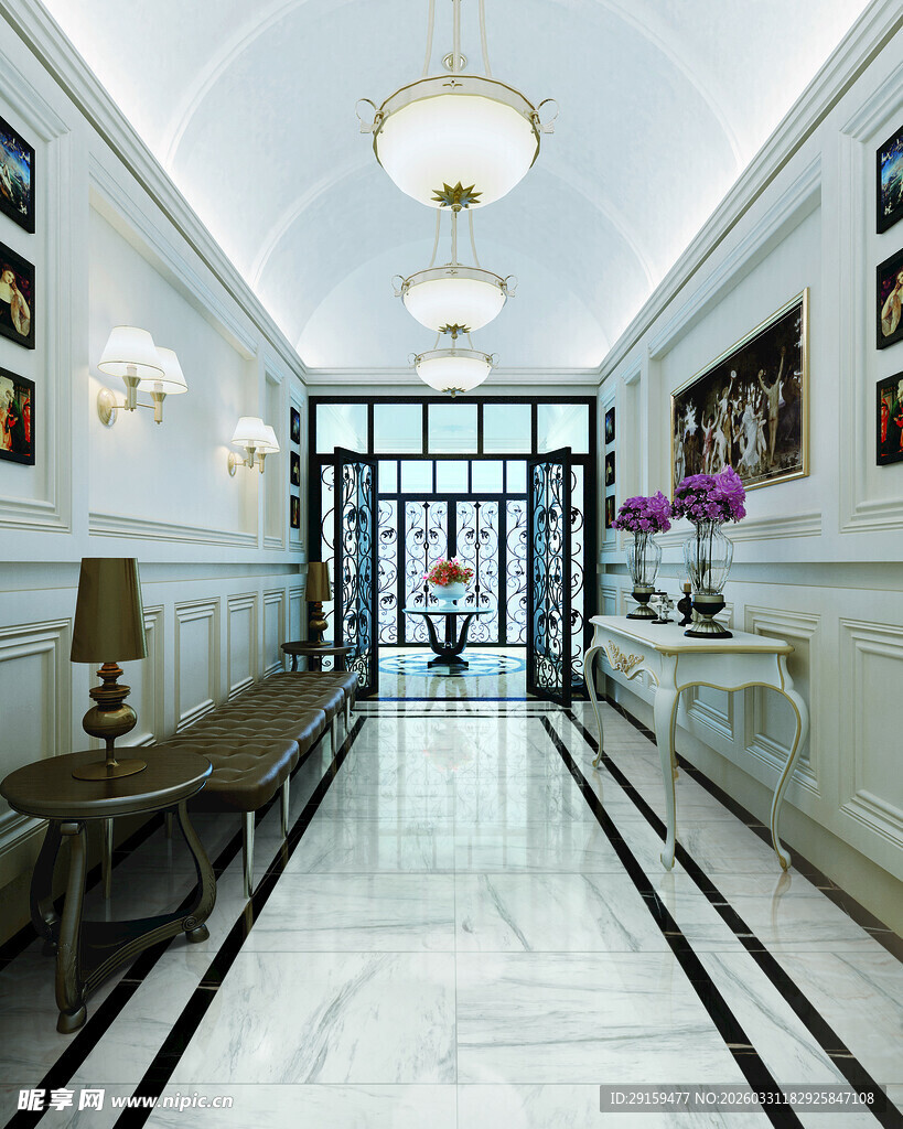 现代奢华风格走廊设计