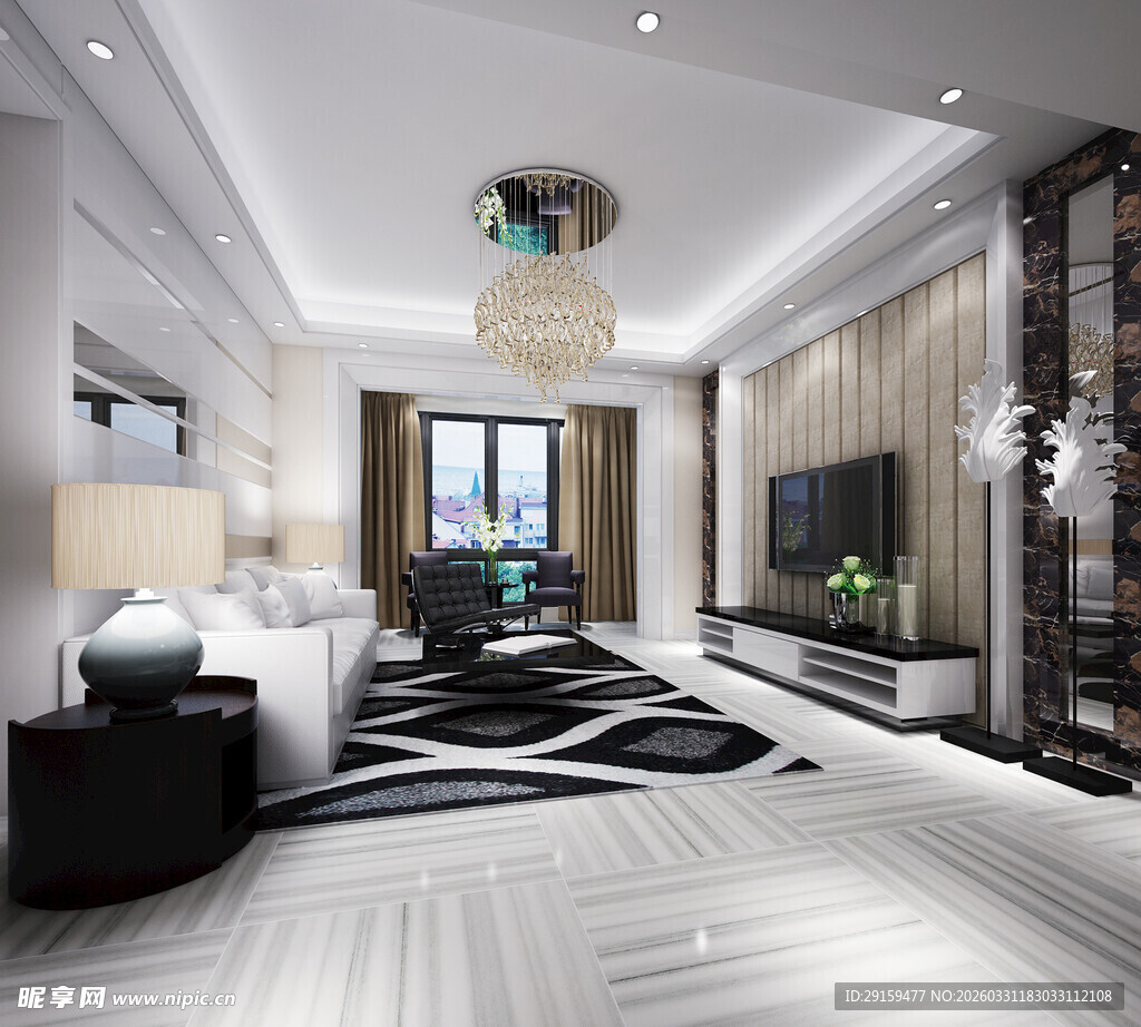 现代简约风格豪华客厅