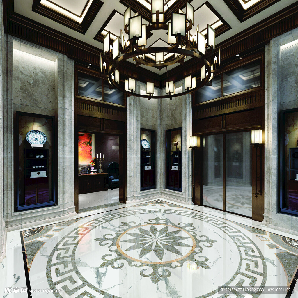 豪华大厅内的精美装饰设计