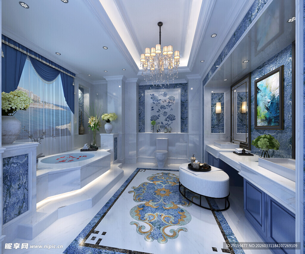 现代奢华大理石浴室设计