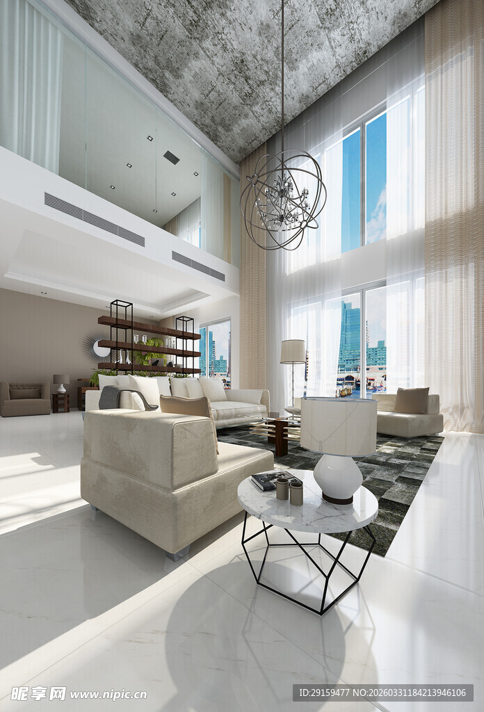 现代简约风豪华客厅空间