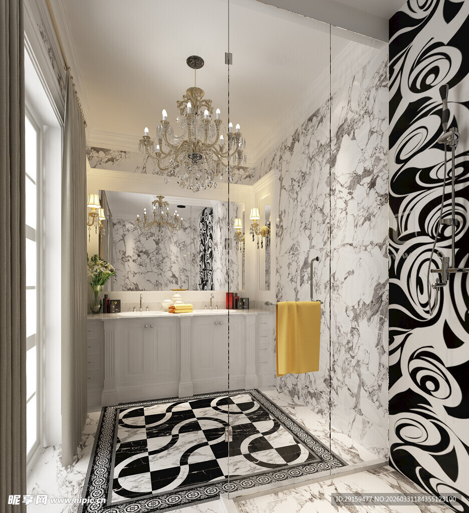 现代奢华大理石浴室空间