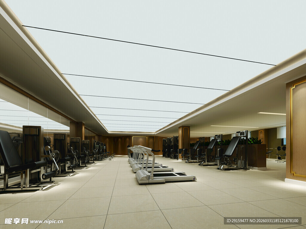 宽敞健身房内景展示