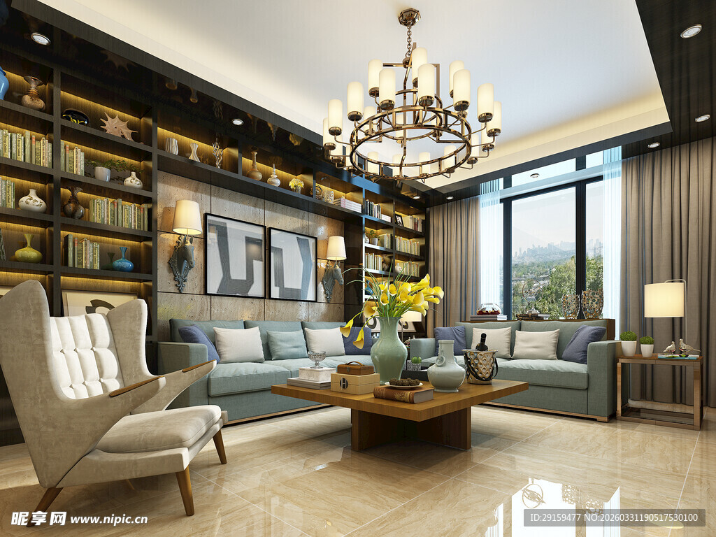 现代豪华客厅家居装饰