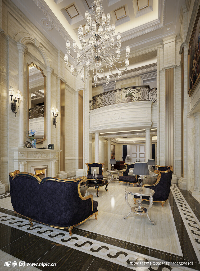 豪华欧式客厅典雅装饰