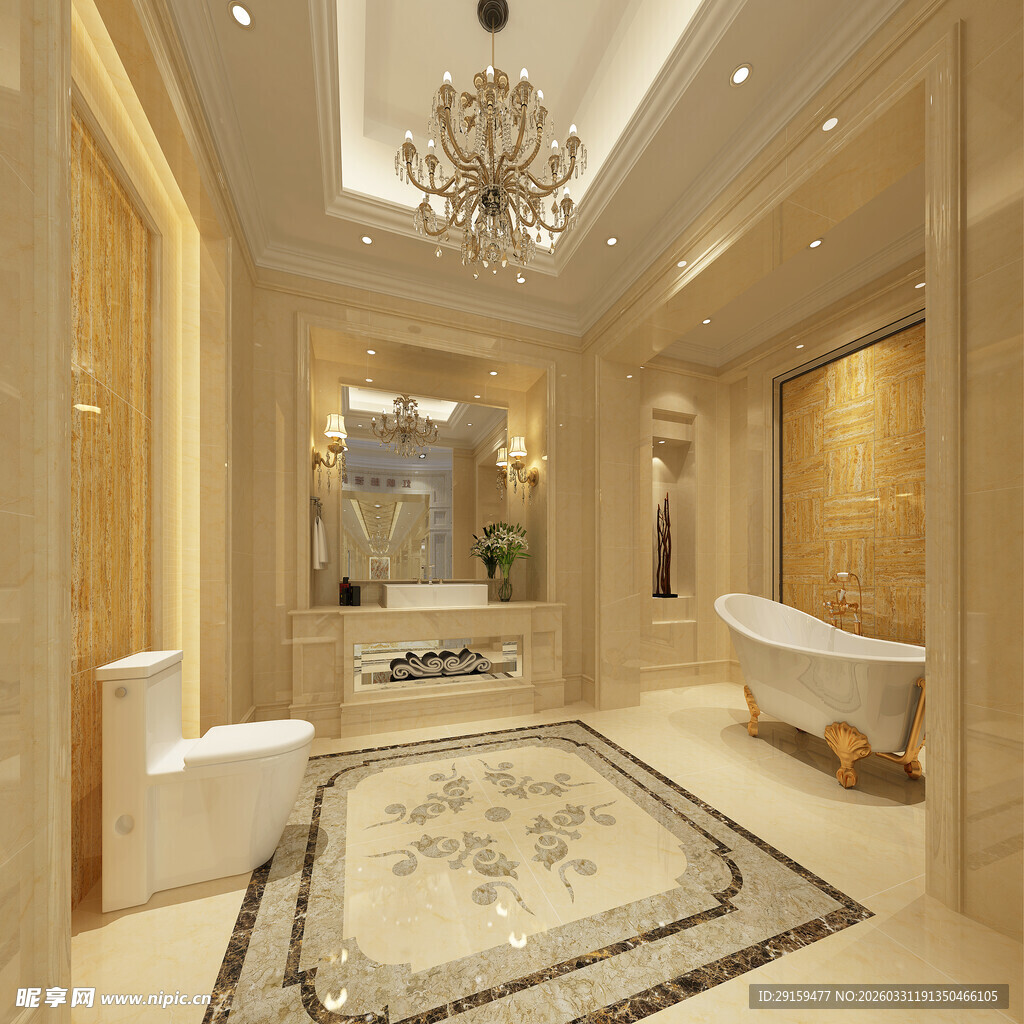 奢华欧式风格豪华浴室空间