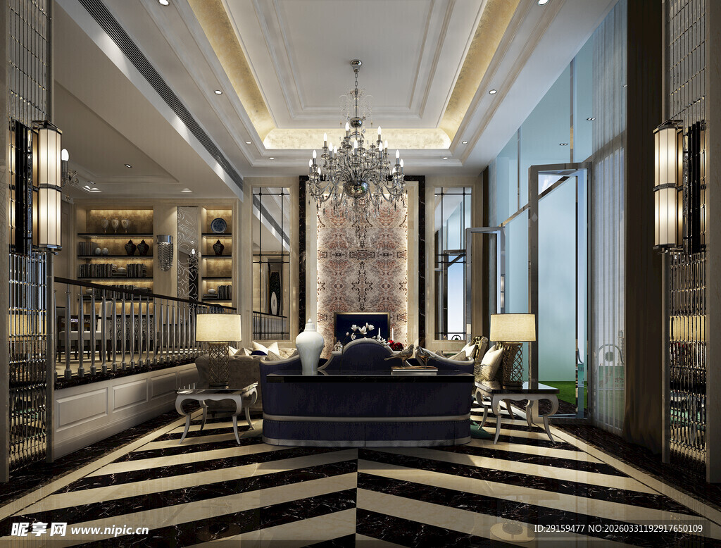 奢华现代风客厅室内设计