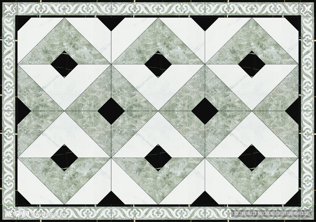 几何菱形瓷砖图案设计