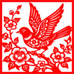 花鸟剪纸图案
