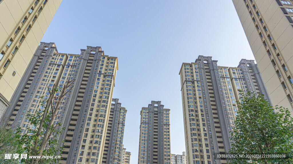 高楼林立的城市住宅区