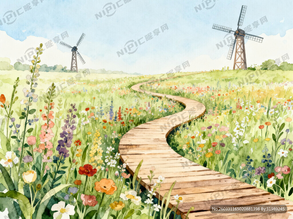 柔和水彩手绘风格 色彩温润和谐