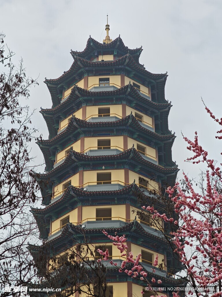 古色古香多层塔楼景观