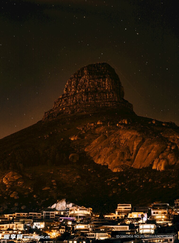 夜幕下的山城与璀璨灯火