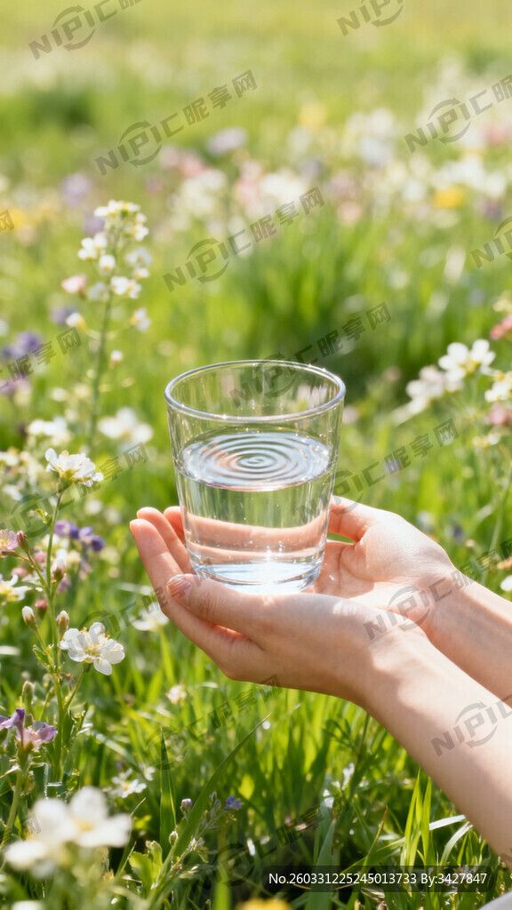澄澈玻璃杯被一双玉手稳稳托住