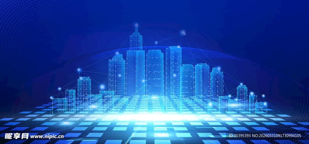 科技感城市夜景灯光效果