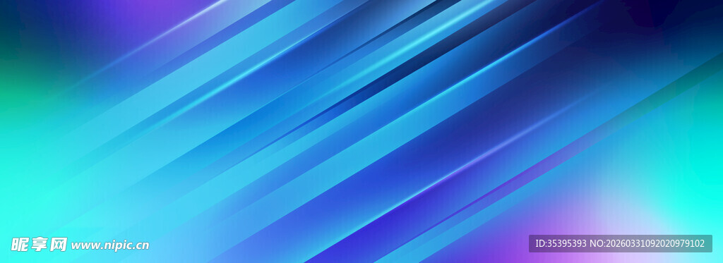 蓝绿渐变动感线条背景