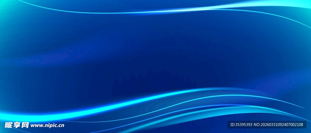 蓝色动感波浪背景图