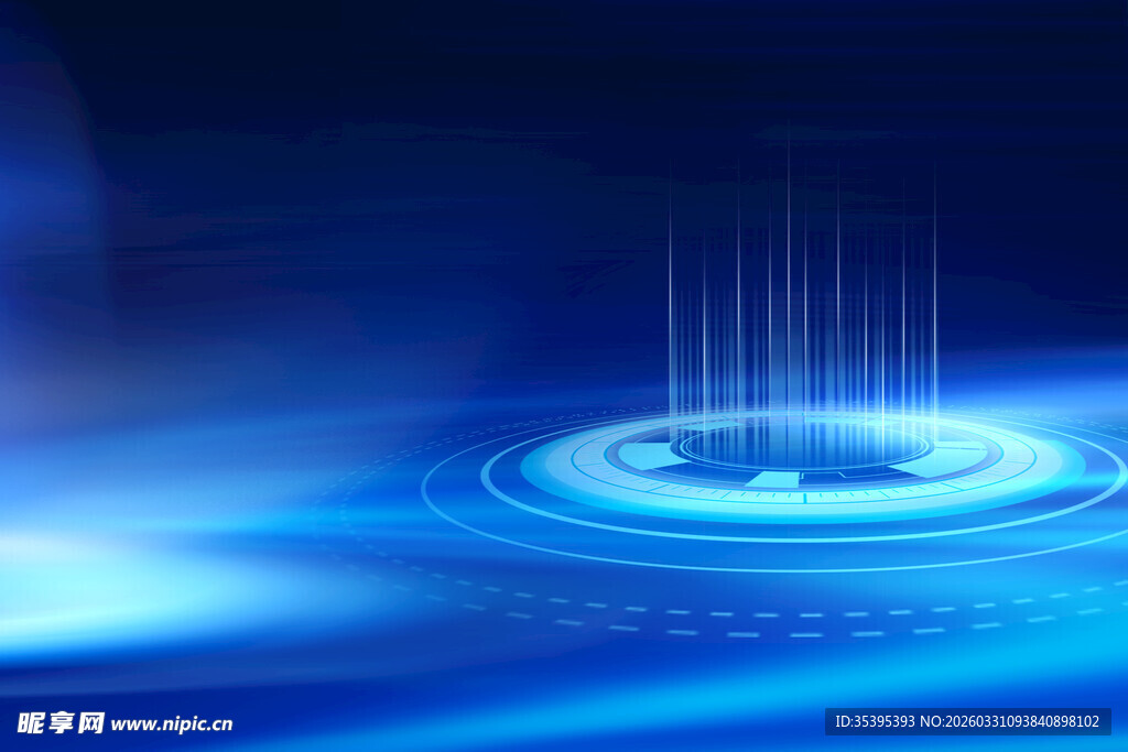科技感蓝色光效动态场景