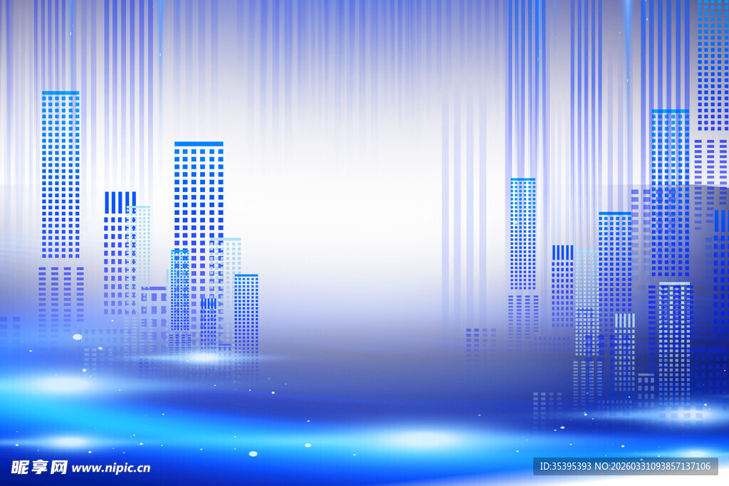 梦幻都市蓝光背景图