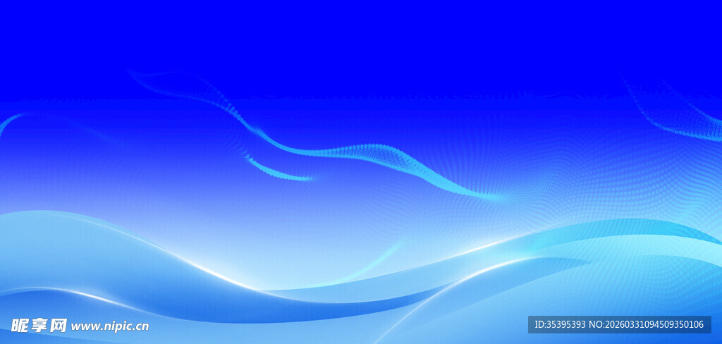 蓝色动感波浪背景图