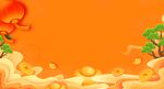 喜庆橙色国风背景画面