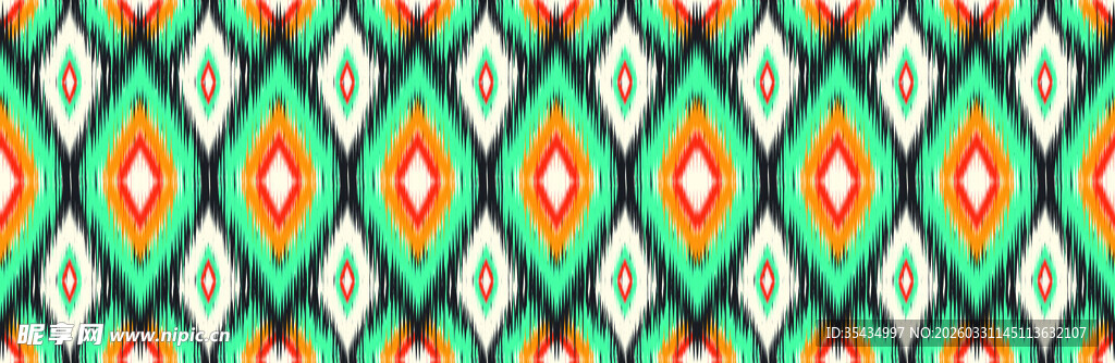 几何菱形彩色民族风图案